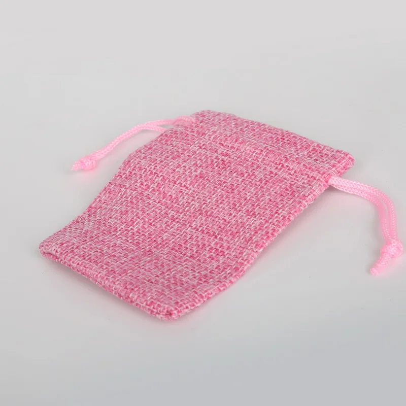 10PCS/lot Linen Cotton Drawstring Bag Jewelry Bag Decorative Gift Pouch Product DIY Packaging Bags 7x9cm