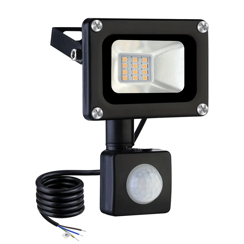 2PCS 10W LED Flood Light PIR Motion Sensor Outdoor Floodlights AC 220-240V 900-1000LM Night Lighting Outdoor Lights