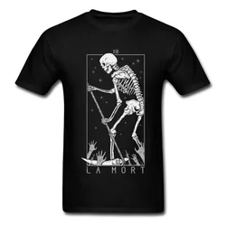 Death Skull T Shirt Skeleton Grim Reaper T-shirt Men Black Tshirts Short Sleeve Summer Clothes Hip Hop Tops Gothic Tees Custom