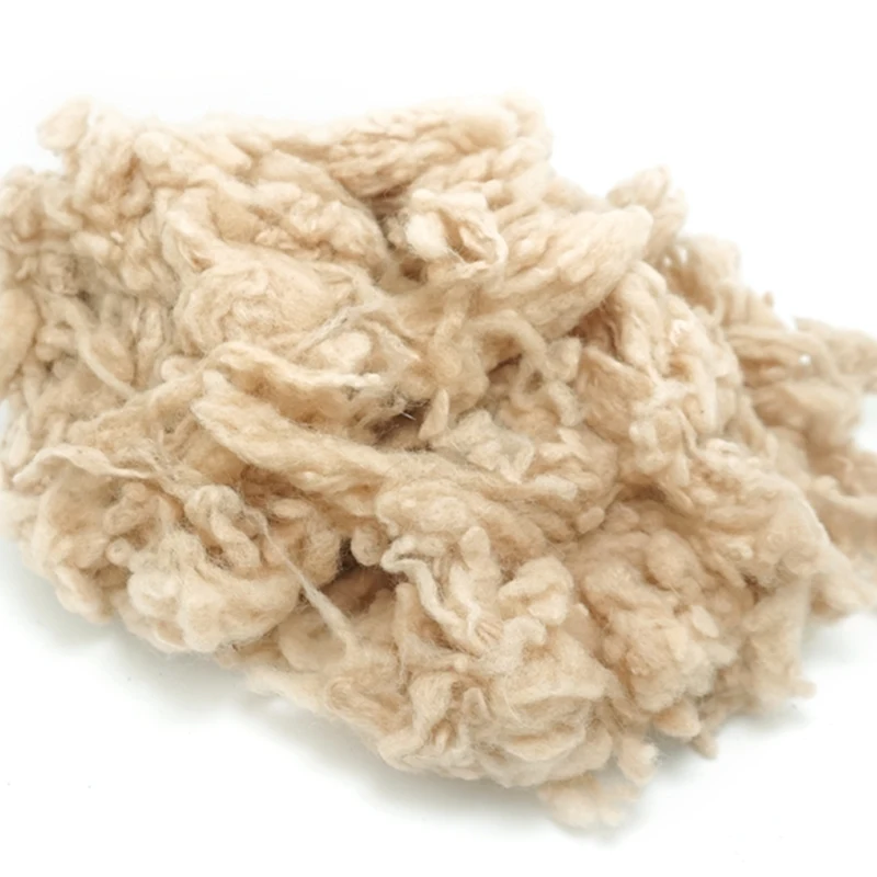 Peru alpaca  Curly Fiber for Wool Felt Light camel 50g (Needle Felting)  especially for Poodle/Bichon and Sheep