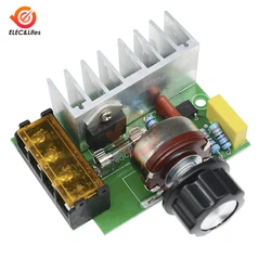 4000W 0-220V AC SCR Motor Speed Controller Dimmers Dimming Switch Electric Voltage Regulator With Temperature Insurance