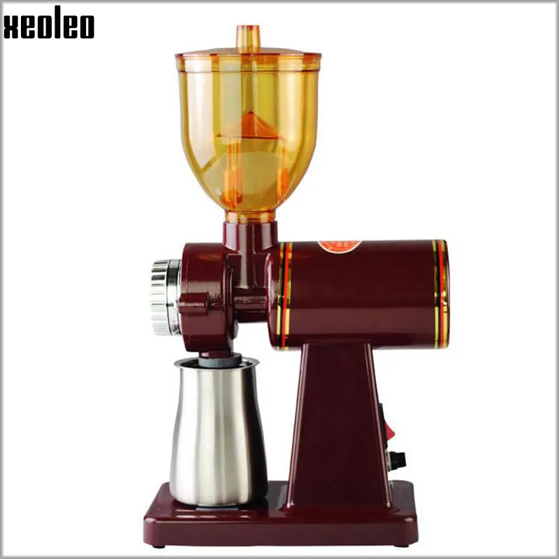 Xeoleo Electric Coffee grinder Coffee bean miller Espresso coffee machine 8 Steps Anti-jump 60mm Flat Burr grinder 100W