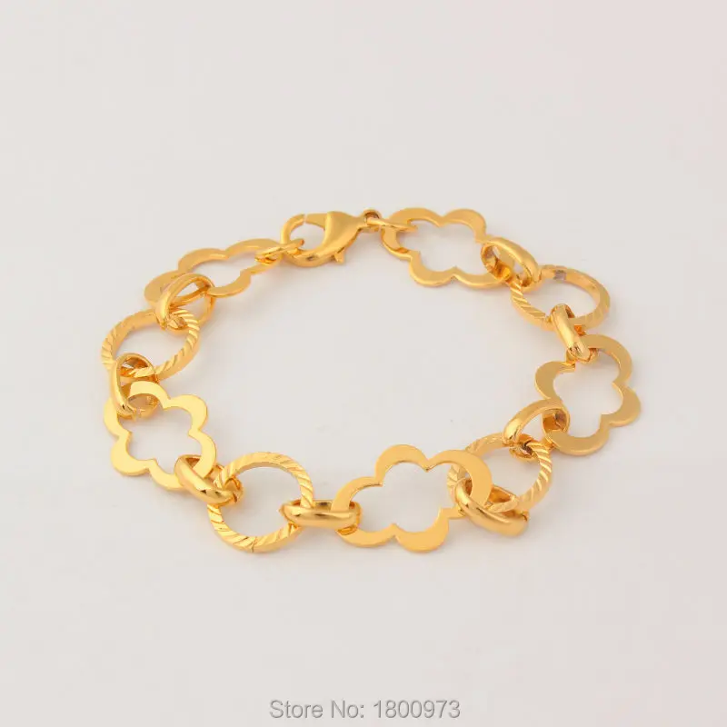 

Adixyn European and America Hollow Bracelets Fashion Jewelry18K Gold Color Chain & Link Trendy Brand Bracelet For Women Girls