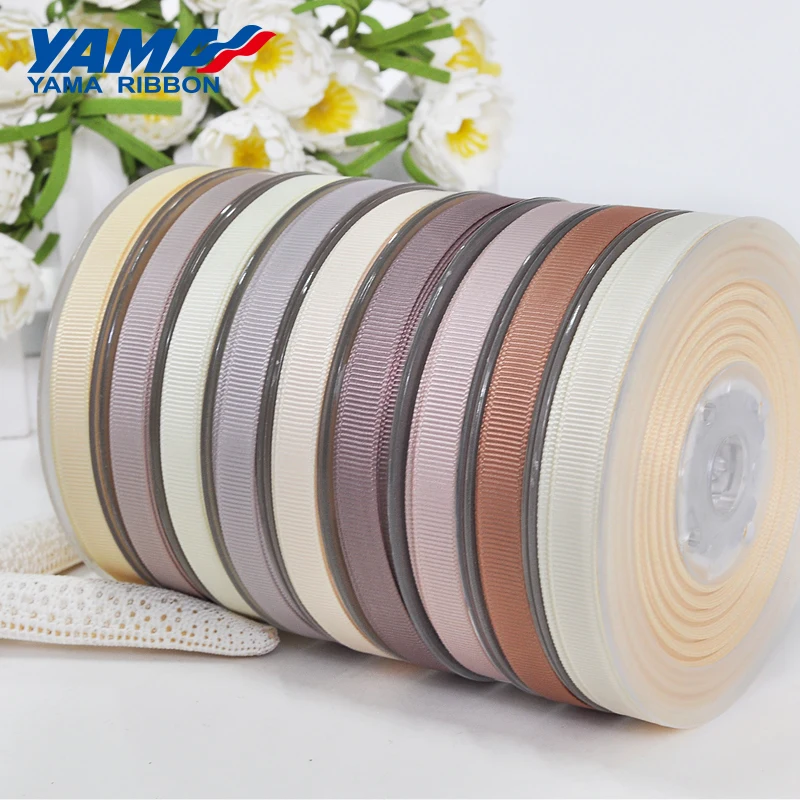 YAMA 50 57 63 75 89 100mm 100 yards/lot Dark Brown Series Grosgrain Ribbon Diy Dress Accessory House Wedding Decoration Ribbons