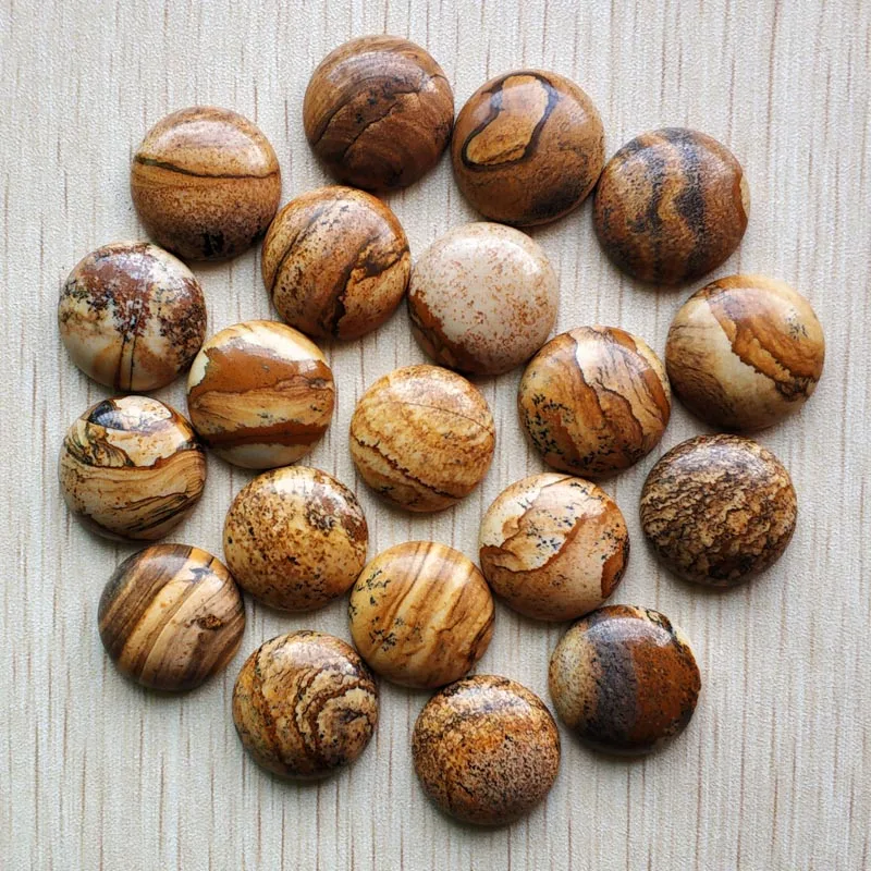 

Wholesale 20pcs/lot fashion high quality natural picture stone round cabochon 20mm beads for jewelry making free shipping