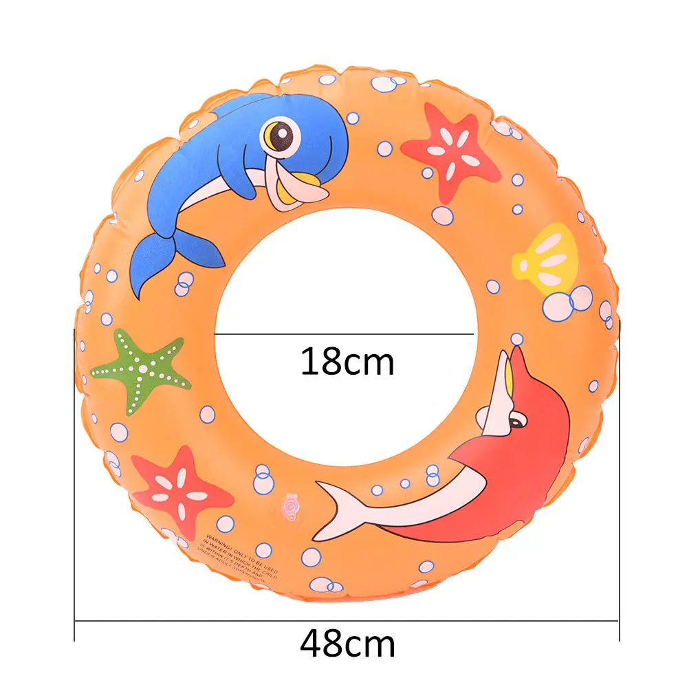 Leading Star Kids High-density PVC Cartoon Printing Inflatable Float Swimming Ring swimming accessories Color Random