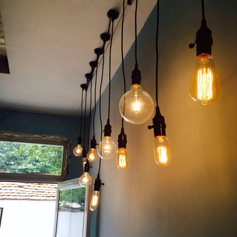 

E27 Light bulb tungsten filament vintage industrial loft cafe bar bar single Pendant lamp