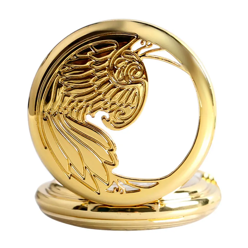 New Luxury Gold Phoenix Carving Half Hunter Pocket Watch Mechanical Automatic Self-wind Fob Clocks Time Gift Xmas Christmas