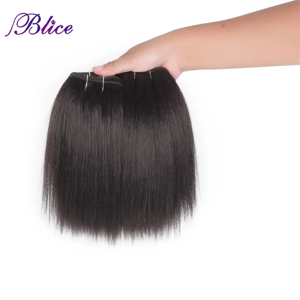 Blice Synthetic Hair Bundles 10-22 Inch Pure Color Yaki Straight Hair Extensions 100g/Piece Mixed Hair Weaving One Bundle Deal