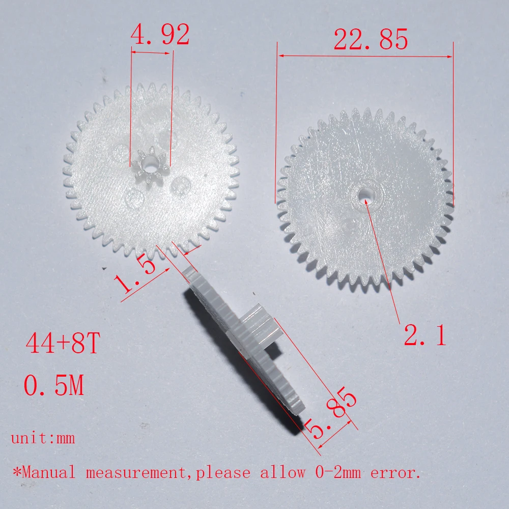 10/100pcs 44+8T 0.5M 2.1mm hole plastic gear dron rc car plane robot kids toys for boys diy baby accessories montessori GP44082B