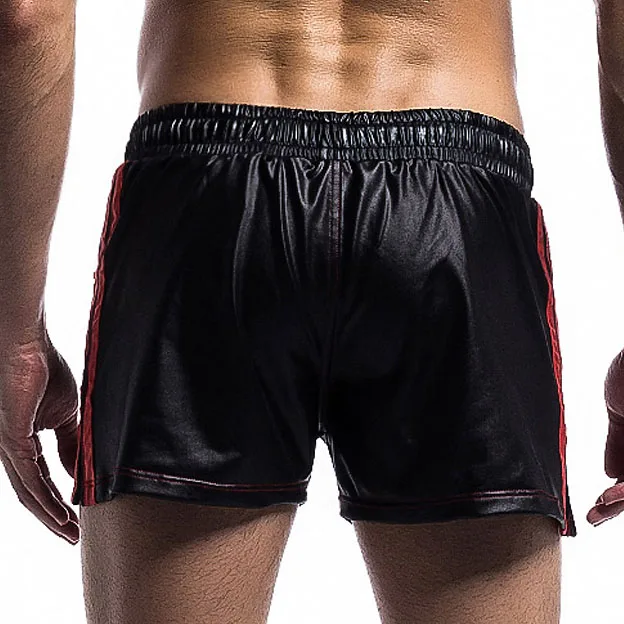 Summer Faux Leather Men Shorts Casual Loose With Pockets New High Quality Male Short Pants Comfortable Soft Man Shorts