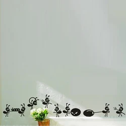 Cute Ants Deliver Food Vinyl Sticker Small Size Funny Decals For Home Glass /Window Decoration