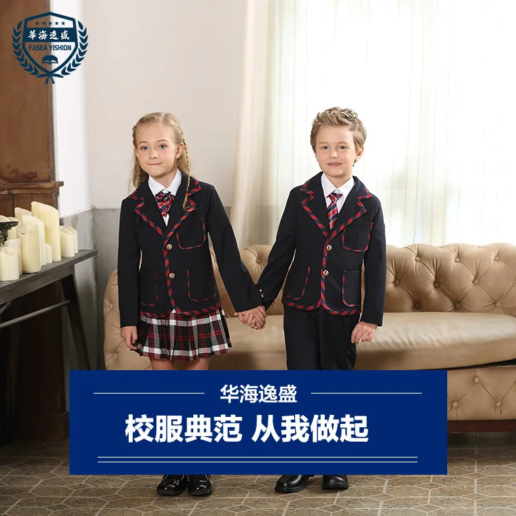 Kinderen School Uniformen Past Jongens en Meisjes School Uniformen Trui Top Jas Student Klasse Slijtage Nursery Kleding D-0510