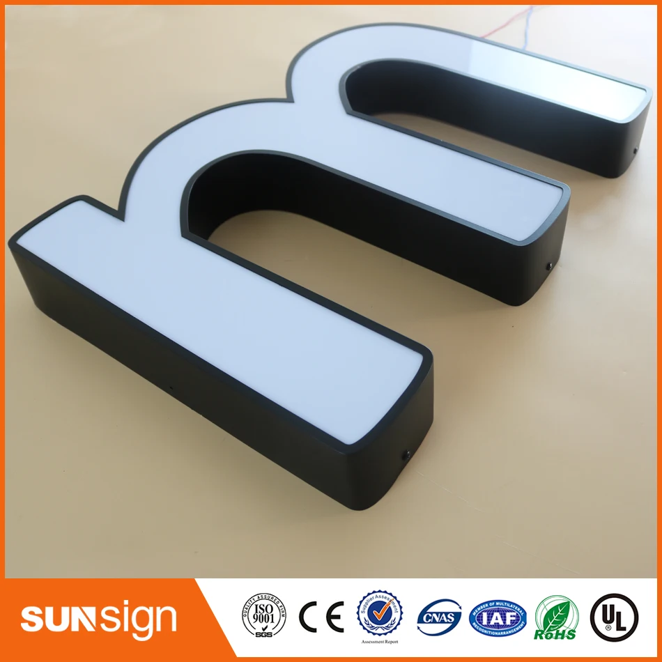 Fabriek Outdoor Verlichting Up Rvs Led 3d Brief Teken Logo