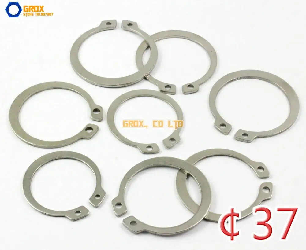 

25 Pieces 37mm 304 Stainless Steel External Circlip Snap Retaining Ring