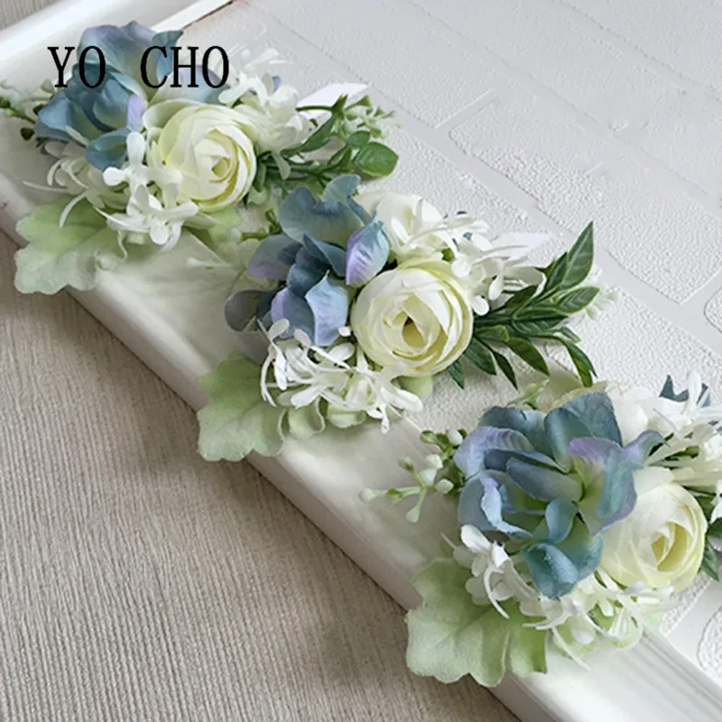 YO CHO 5 Colors Orchid Rose Hybrid Wrist Flower Corsage Groom Bride Bride Sister Wedding Accessories Birthday Banquet Party