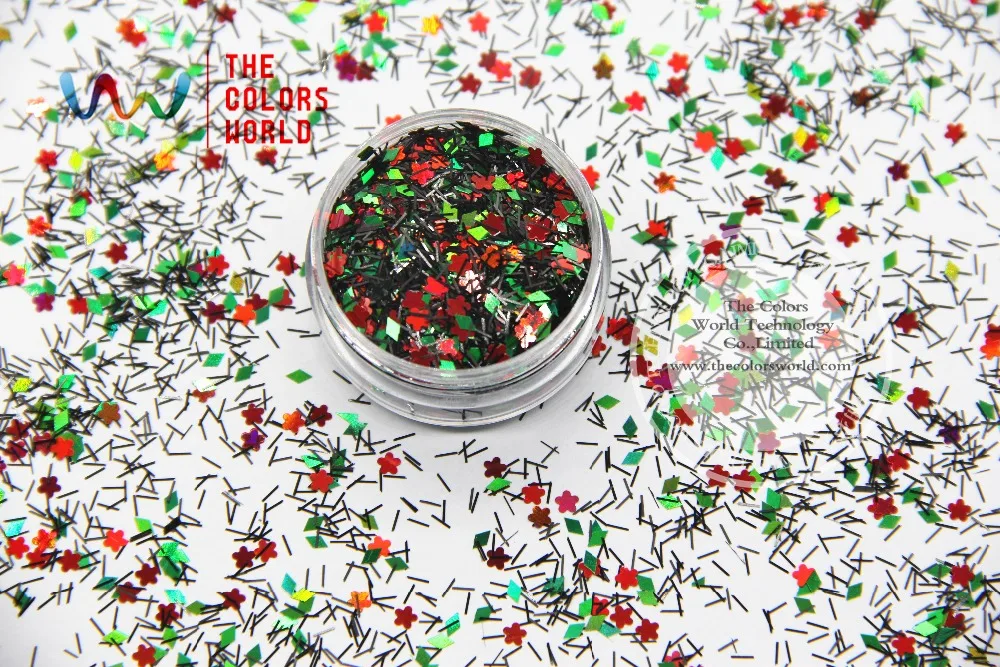 RM-357 Mix Colors and  shapes  Glitter for nail art  makeup and DIY decoration