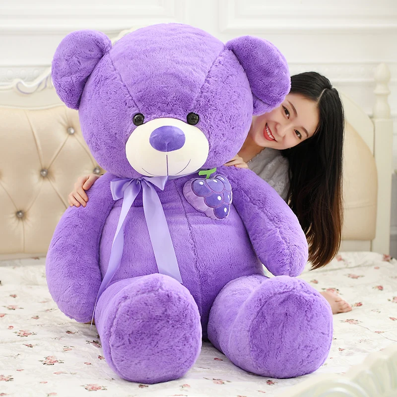 One Piece Soft Fruit Teddy Bear Toy Doll PP Cotton Stuffed Toys High Quality Sleeping Pillows Valentine's Day Presents 4 Colors