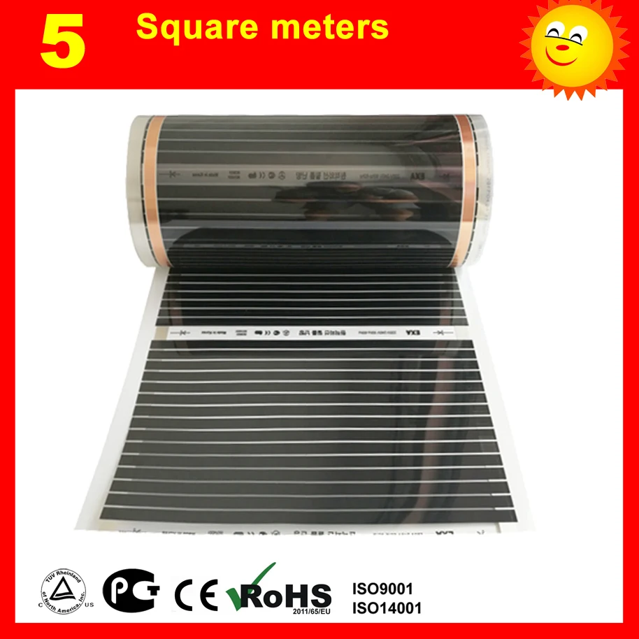 

TF floor Heating film 5 Square meter , AC220V infrared heating film 50cm x 10m electric heater for room CE certified