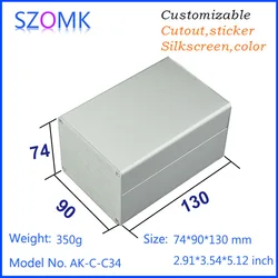 1Pcs 74*90*130mm szomk aluminium box electronics case aluminium distribution anodizing housing box hot selling aluminum box