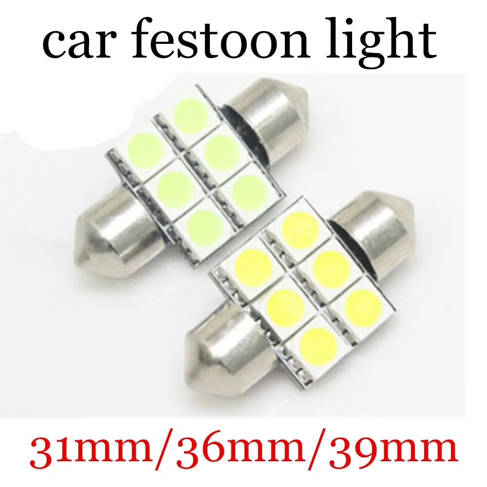 new 10 pieces F-estoon light 6smd 5630 31mm 36mm 39mm 42mm 6 smd LED Car interior Reading License plate led bulb lamp