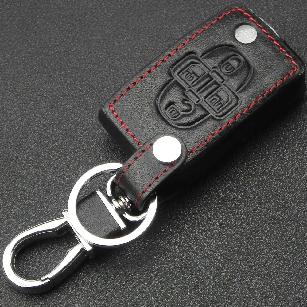 jingyuqin Remote Fob Cover Case Leather Car Key 4 Buttons For Peugeot 1007 807 Cocolockey For Citroen C8 Holder