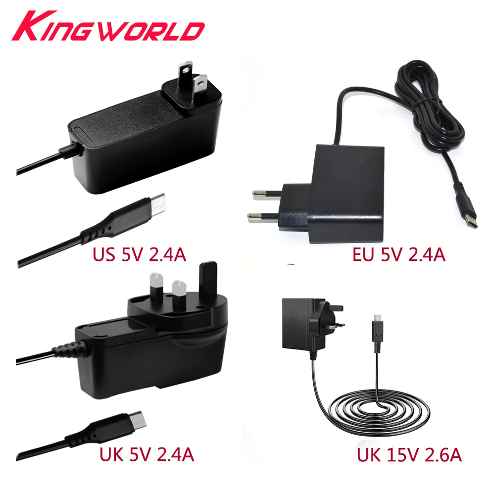 US UK EU Plug AC Adapter Power Supply Charger for S-witch for N-S Game Console