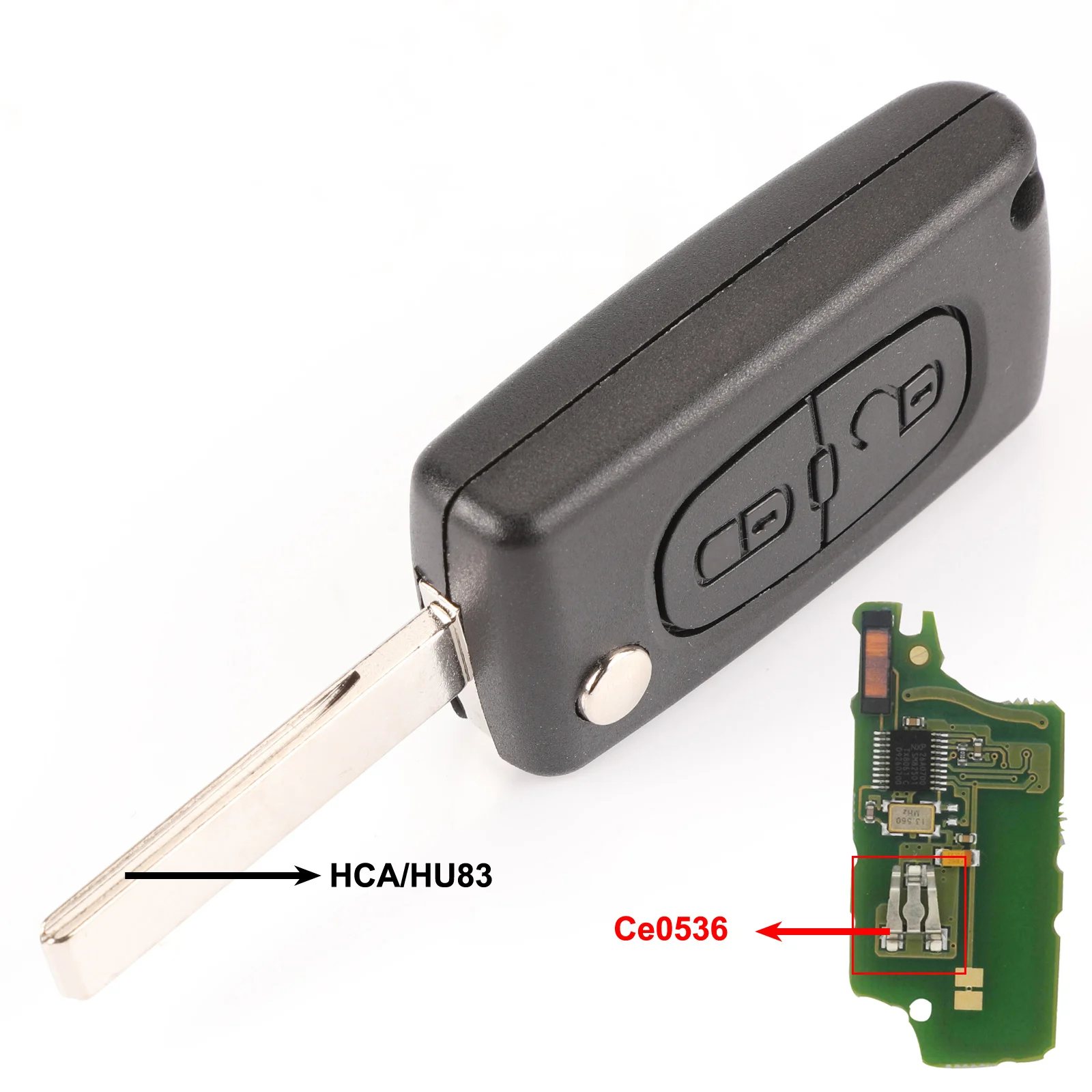 Jingyuqin 434 Mhz FRAGEN/FSK 2 Tasten Klappschlüssel Für Peugeot 107 207 307 307S 308 407 607 Fernbedienung Fob PCF7961 PCF7941 Chip