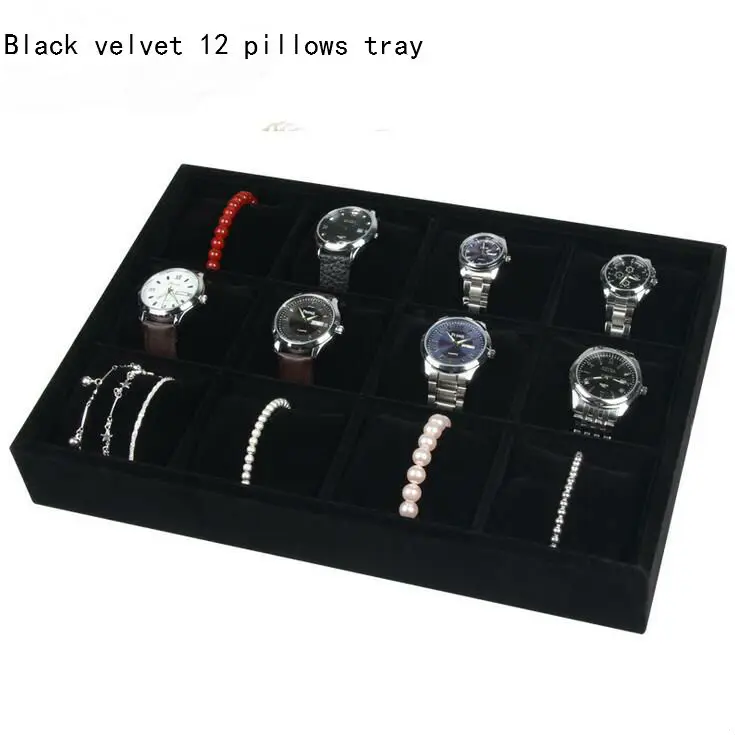 Hot selling Fashionable 12 Pillows Jewelry Box Bracelet Display Watch Holder Organizer Bangle Chain Showcase Jewelry Display