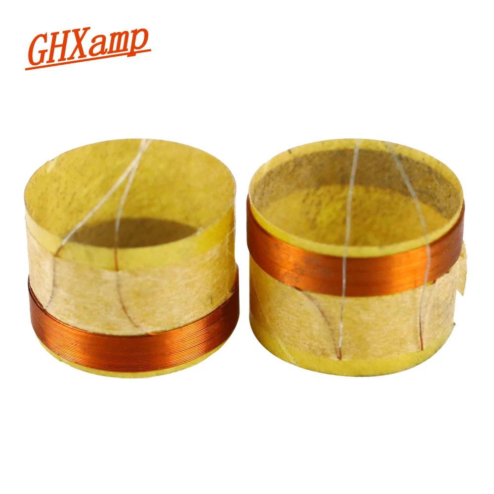 GHXAMP 14.28mm Tweeter Voice Coil 4ohm Speakers Repair Parts High Power For 3 inch KTV Card Box Treble Speaker Silver Wire 2PCS