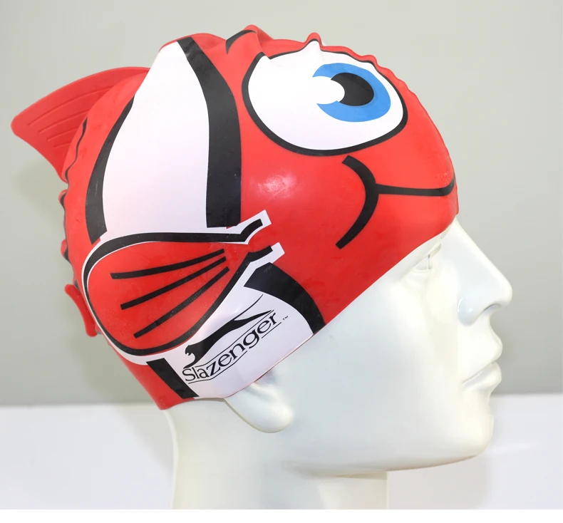 Swimming Cap Children Kids Cartoon Pattern Silicone Gel Waterproof Protection Thermal Diving Caps Boys Girls