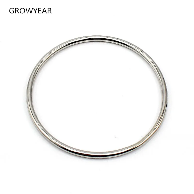 Stainless Steel Jewelry Bangle Casual Simple Silver Color Circle Bracelet For Women Drop Shipping