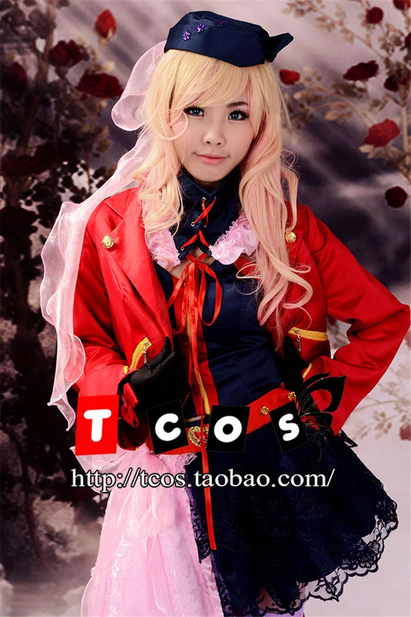 The Super Dimension Fortress Macross Sheryl Nome Cosplay Costume Red Coat Top Skirt  A