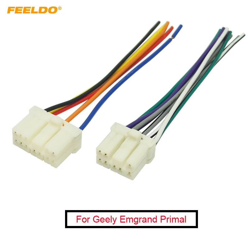 

FEELDO 1Pair Car Radio Audio Wire Harness Aapter Male Plug for Geely Emgrand Primal Suzuki Stereo Speaker Cable #AM4213