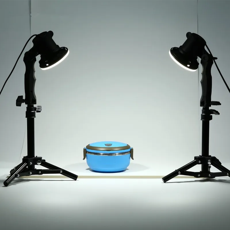 

TRUMAGINE 2PCS Photo Studio Flash LED Lamp Photography studio light bulb Portrait Soft Box Fill Lights Bulb + 2*37CM Light Stand