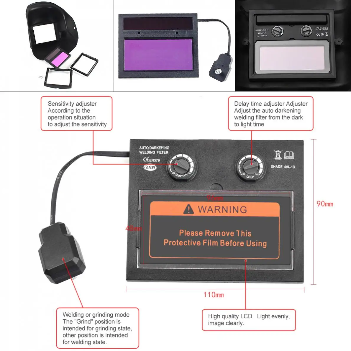 Welding Tools Comfortable  Adjust Solar Auto Darkening TIG MIG Grinding Welding Helmets / Face Mask / Electric Welding Mask