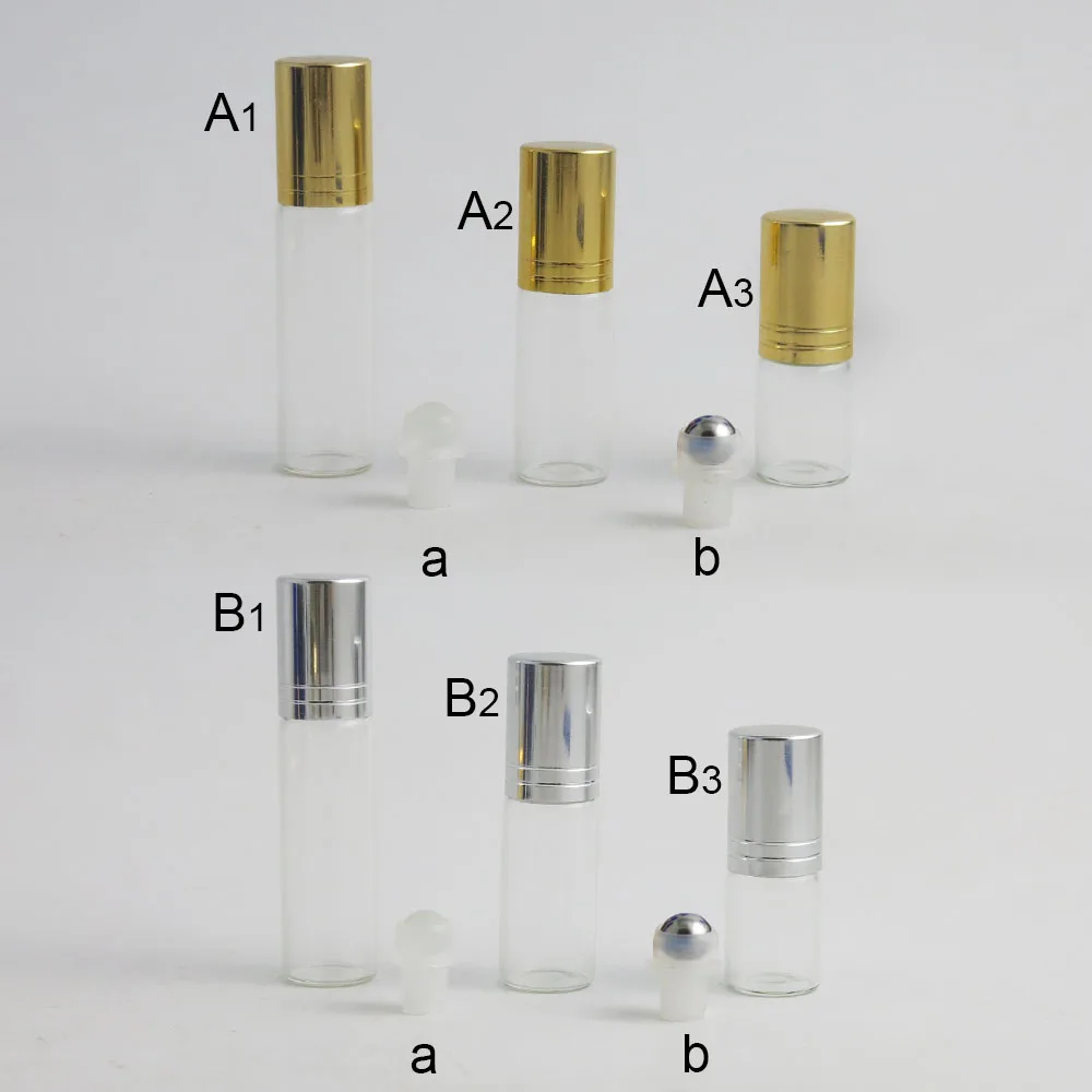 360pcs/lot 3ml 5ml 7ml Clear Glass Empty Roll on Bottle Essential Oil Bottles Small Glass Essential Oil Roller Bottle or Sample