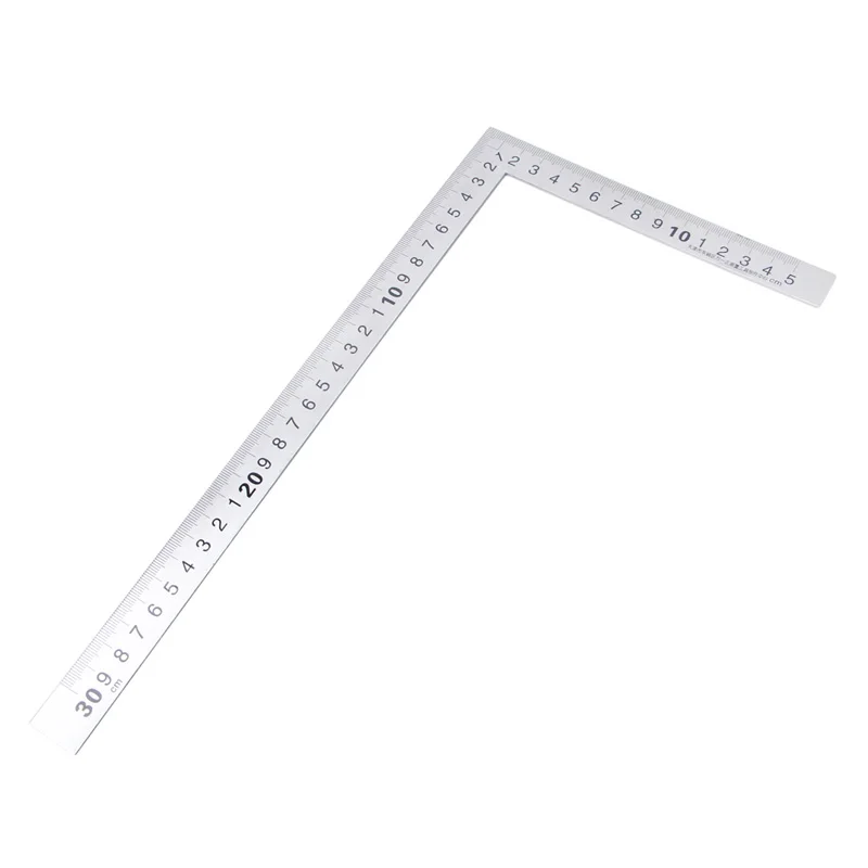 Shanwen Stainless Steel 15x30cm 90 Degree Angle Metric Try Mitre Square Ruler Scale