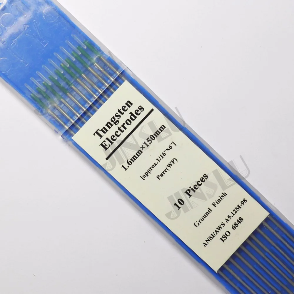 10 pcs 1.6mm * 150mm hijau tip las TIG Lanthanated tungsten electrode