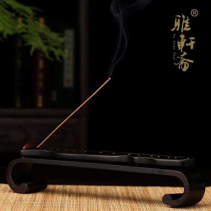 home decoration Rosewood sandalwood incense furnace line Gallery Zhai wood Ebony Wood lying incense incense gift set a Guqin