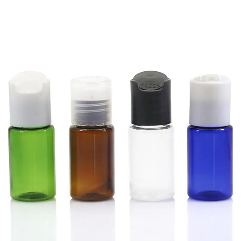 10ml small travel portable empty PET plastic sample bottle ,Mini plastic shampoo lotion vial LX1063