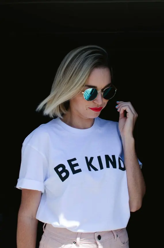 Sugarbaby Be Kind camiseta de manga corta moda Casual Tops cuello redondo moda camiseta divertida Unisex Tumblr Be Kind camiseta Envío Directo