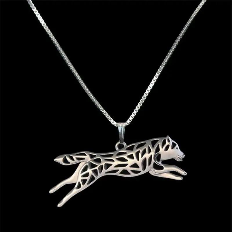 Hot Sale Women Leaping Siberian Husky Necklaces Running Dog Pendant Necklaces For Lovers Drop Shipping