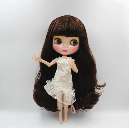 Blygirl Blyth doll Tree color bangs straight hair nude doll 30cm joint body 19 joint DIY doll can change makeup