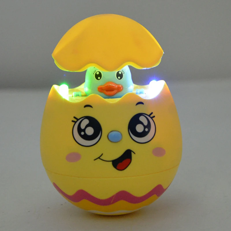 Cartoon Cute Smiling Luminous Tumbler Baby Classic Toys Creative Funny Musical Roly-poly Toys for Children Tabletop Decoration