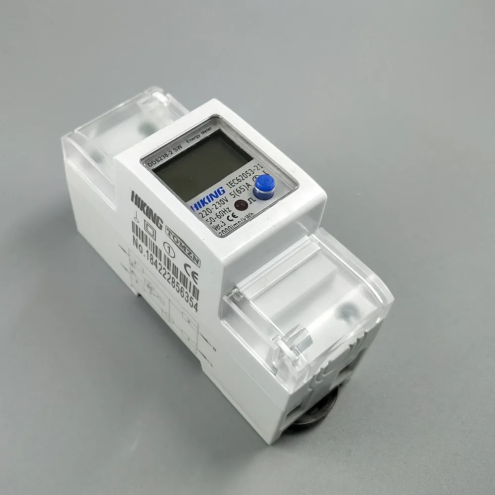 65A 100A 220V 50HZ 60HZ voltage current Positive reverse active reactive power Single phase Din rail KWH Watt hour energy meter