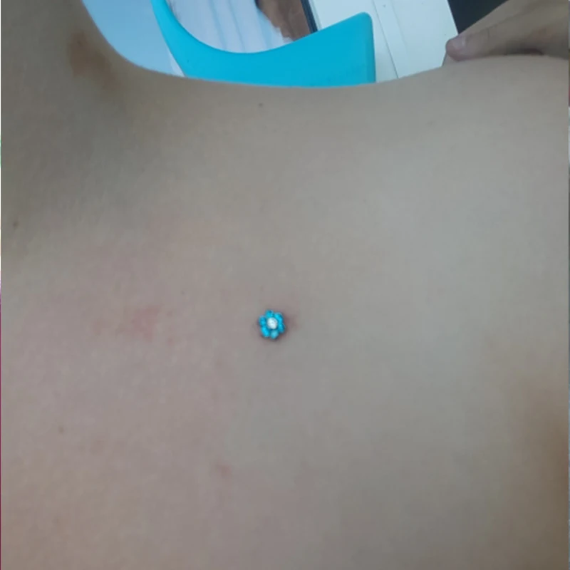 1.2*6mm Titanium Skin Diver Piercings Dermal Micro Piercing Flower Zircon Dermal Piercing Tops Surface Hide it Sexy Body Jewelry