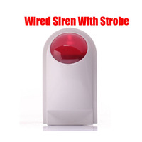 12v wired Alarm Outdoor Waterproof Sound And Flash alarm Siren alarm systems security home Sensors