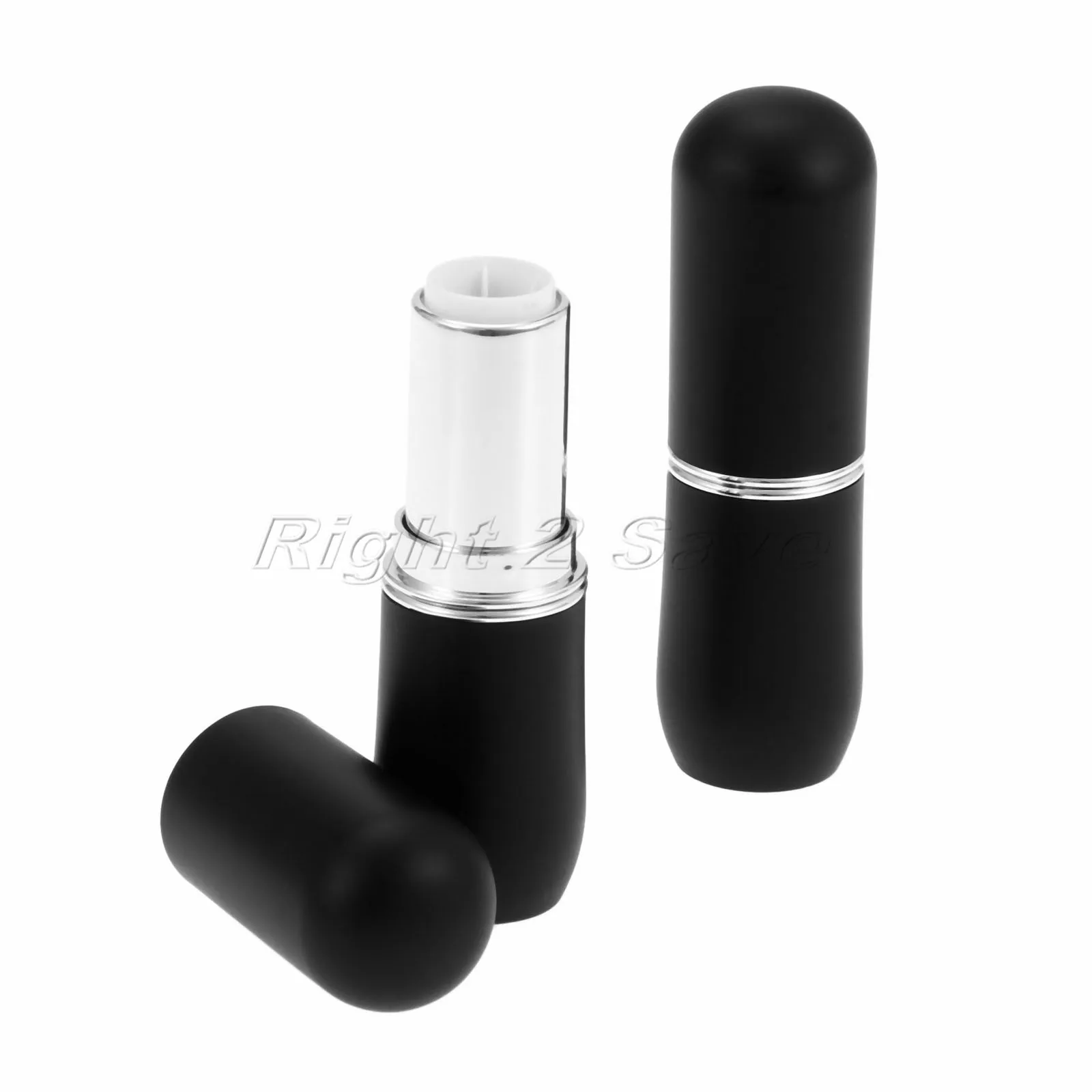 2pcs Lipstick Tubes Black ABS DIY Beauty Refillable Cosmetic empty containers Women 7.6cm*2.1cm Travel Portable Gloss Lip Balm