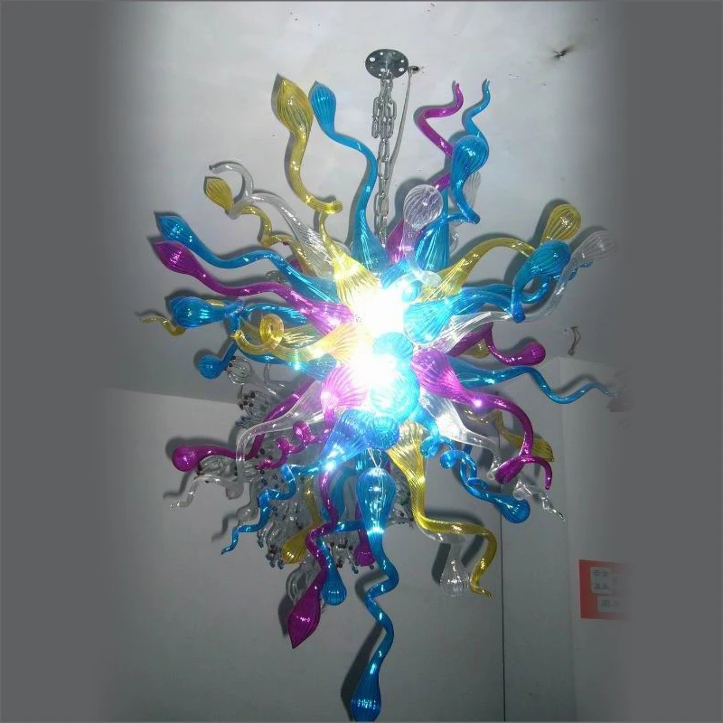 

New Arrival Valentines Mini Size Art Glass Chandelier Lighting LED Blown Glass Hotel Foyer Chandelier